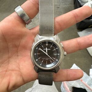 Nikon Silver Watch with Black Dial